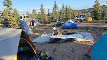 camping grounds with cabins and houses