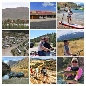 Collage of activities available at Dutch John Resort 