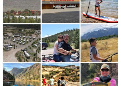 Collage of activities available at Dutch John Resort