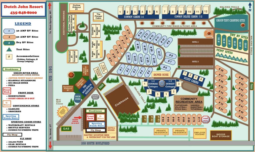map of the dutch john resorts