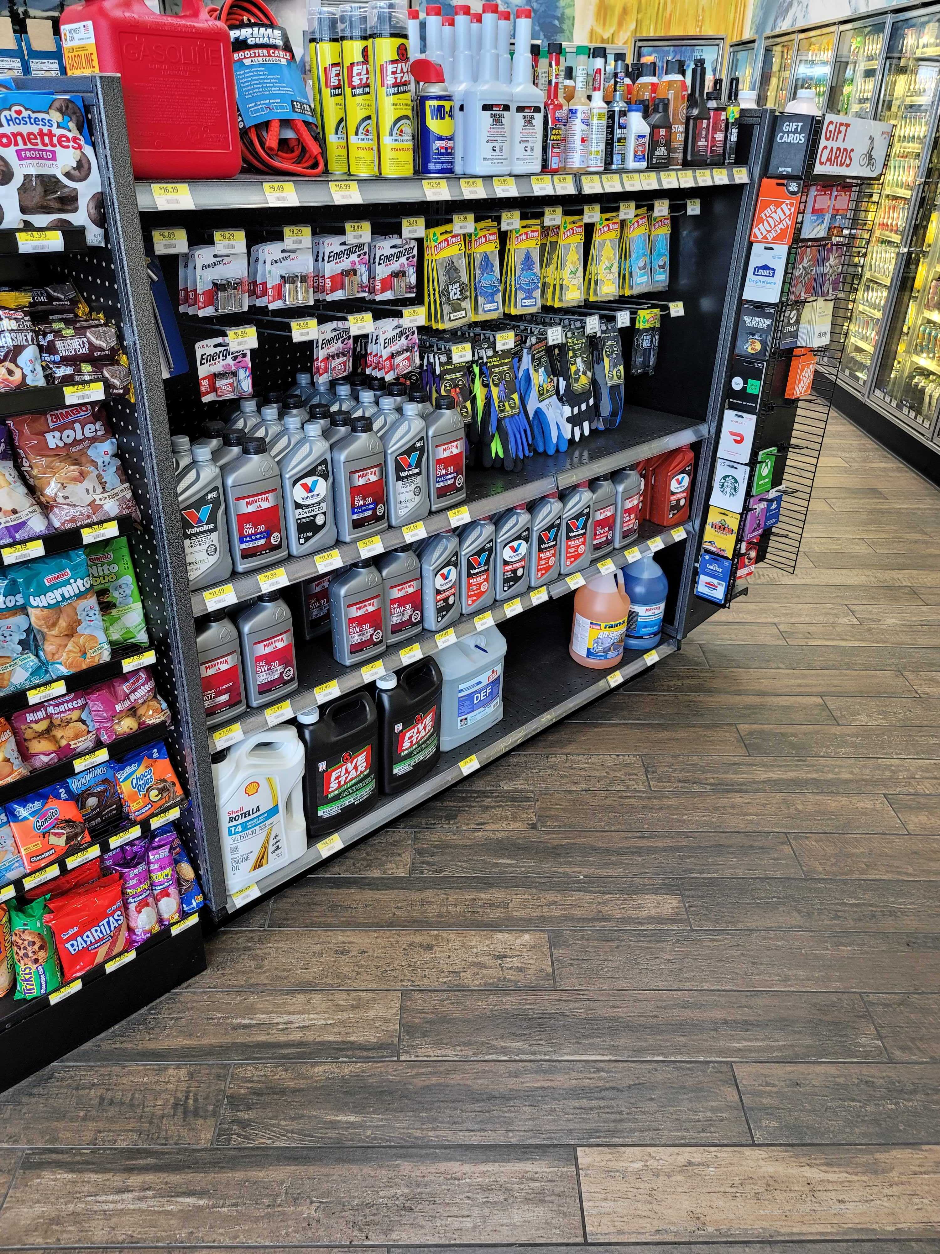 Interior aisle of the convenience store at Dutch John Resort in Dutch John Utah