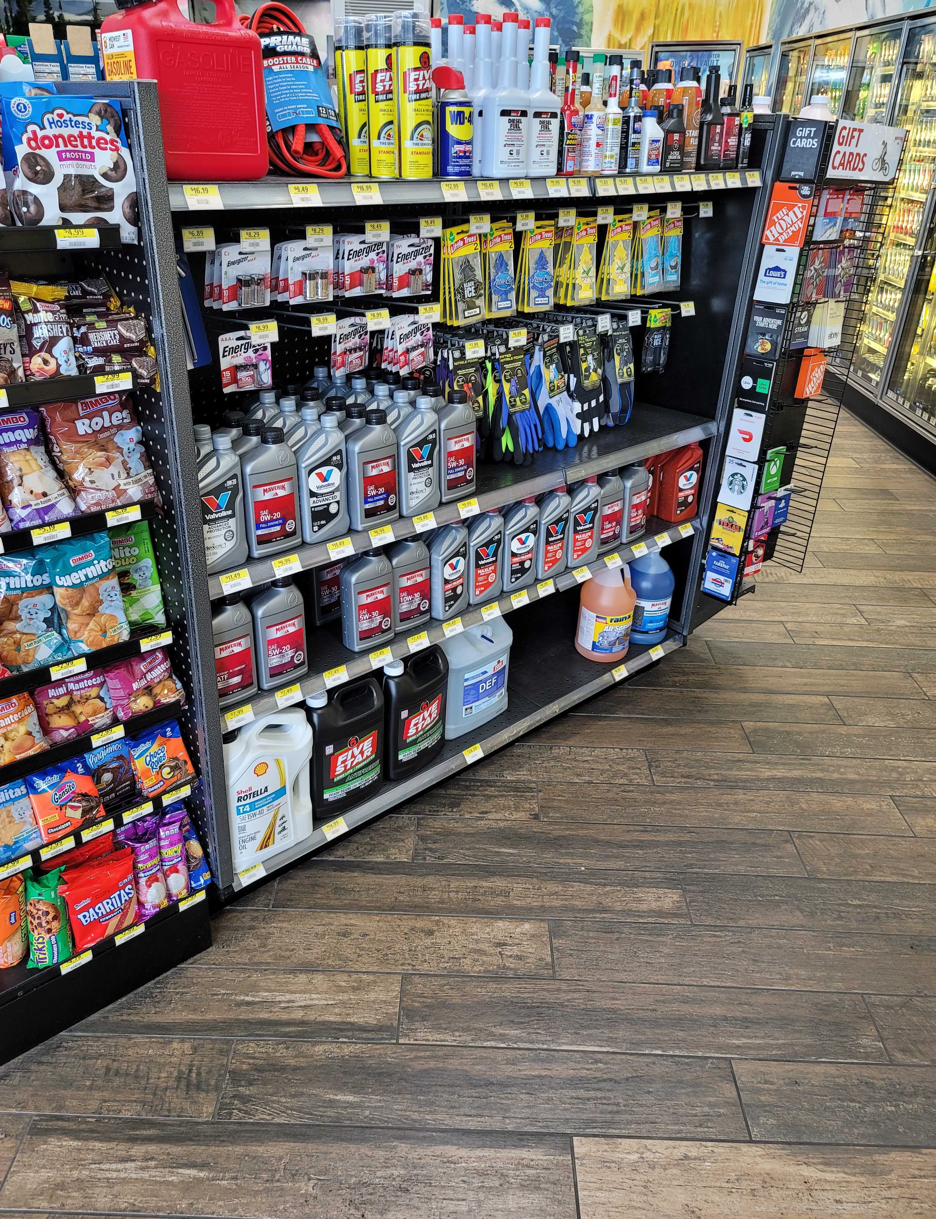 Shelves of grab and go groceries at the Dutch John Resort store
