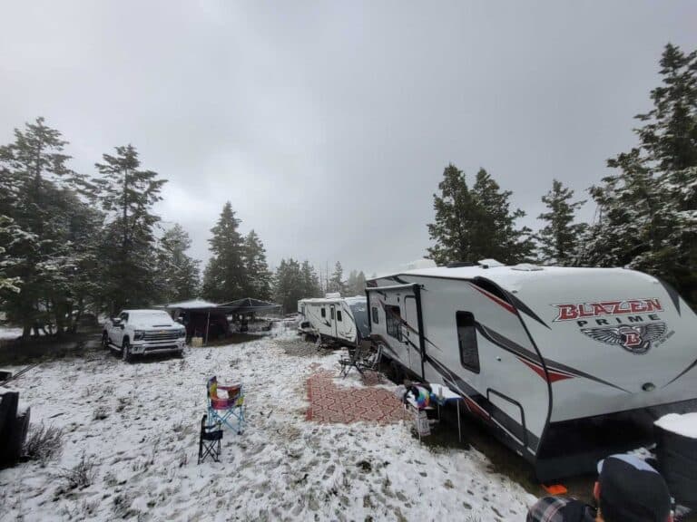 Snow at Dutch John Resort, Flaming Gorge Utah