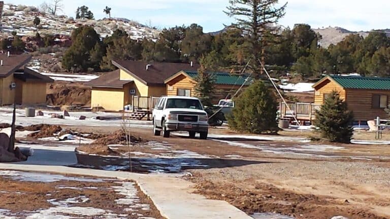 Snow at Dutch John Resort, Flaming Gorge Utah